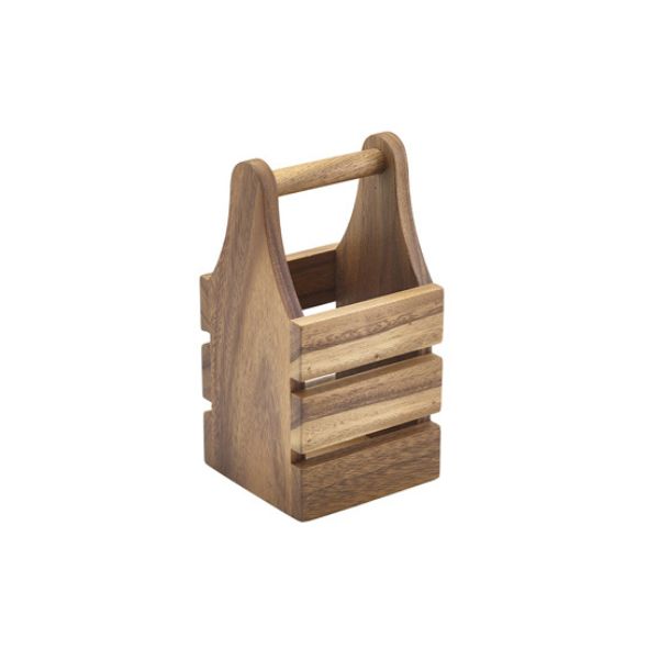 Produktbillede af Trækasse Bestikholder i Acacie Træ 10 x 10 x 20cm på tilbud – premium kvalitet og detaljer