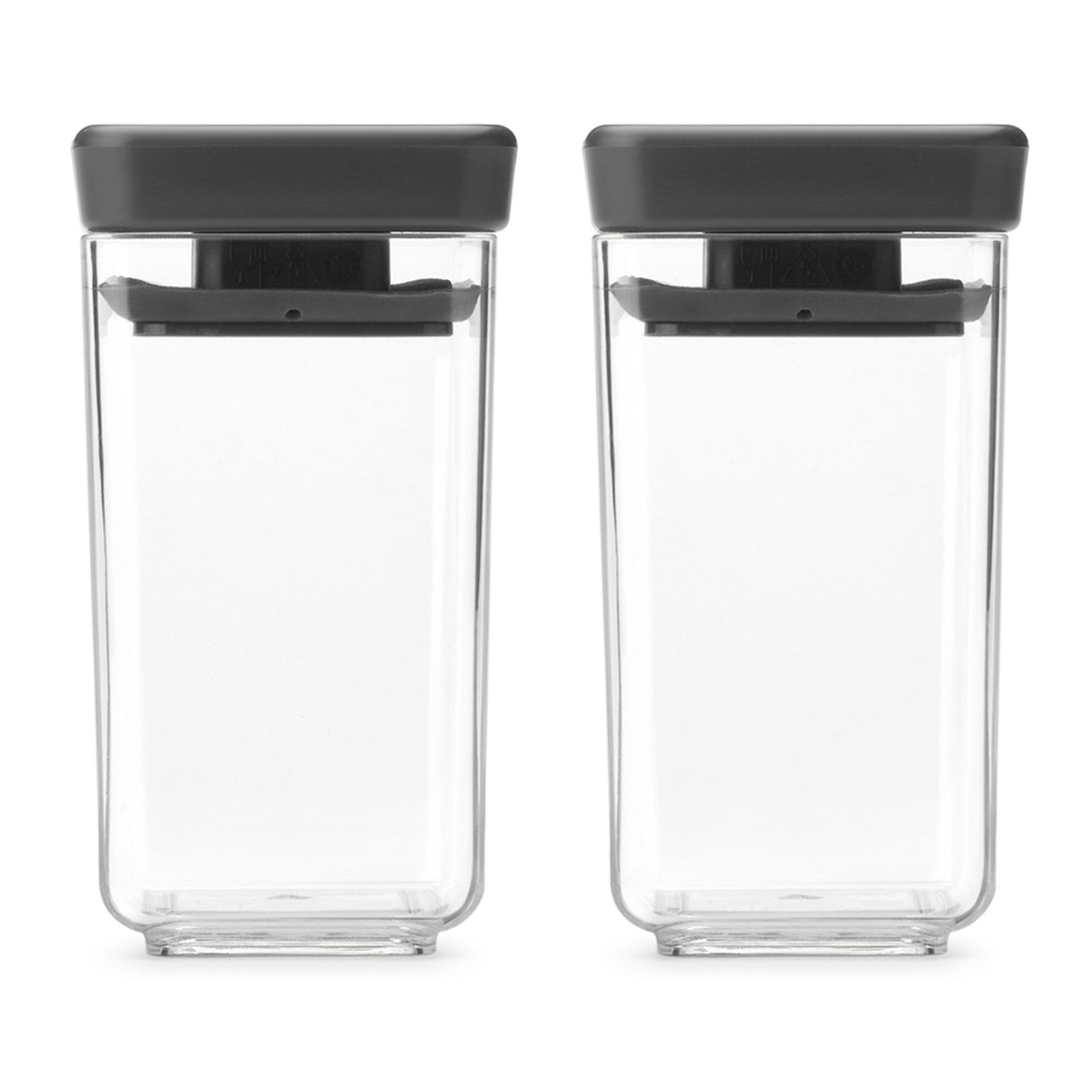 Brabantia Brabantia Tasty+ stapelbart beholderesæt 2 dele, mørkegrå ❤ produktbillede i kategorien Madopbevaring