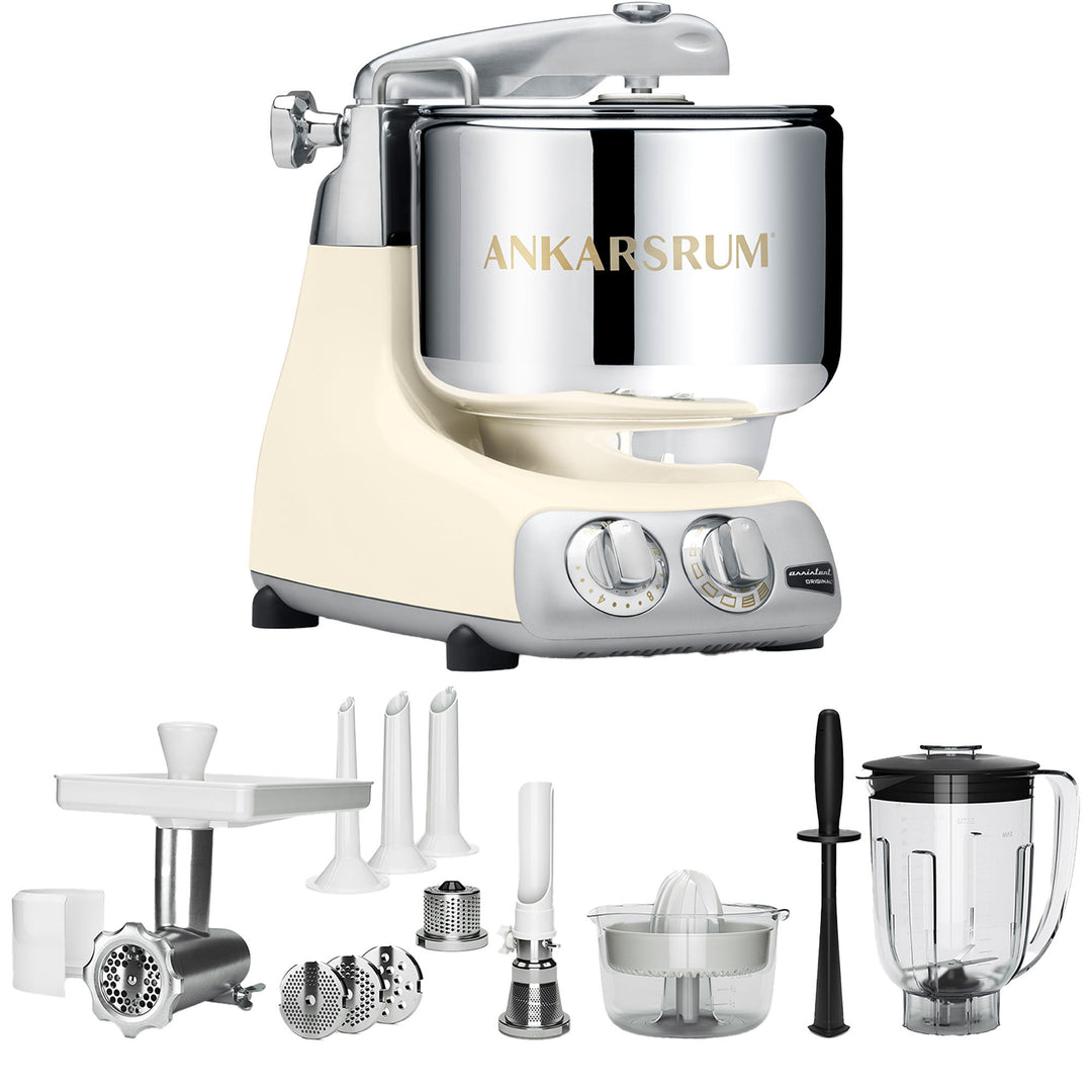 Ankarsrum Ankarsrum AKM 6230 Køkkenmaskine + Deluxe pakke, Lys Creme ❤ produktfoto i kategorien Røremaskiner