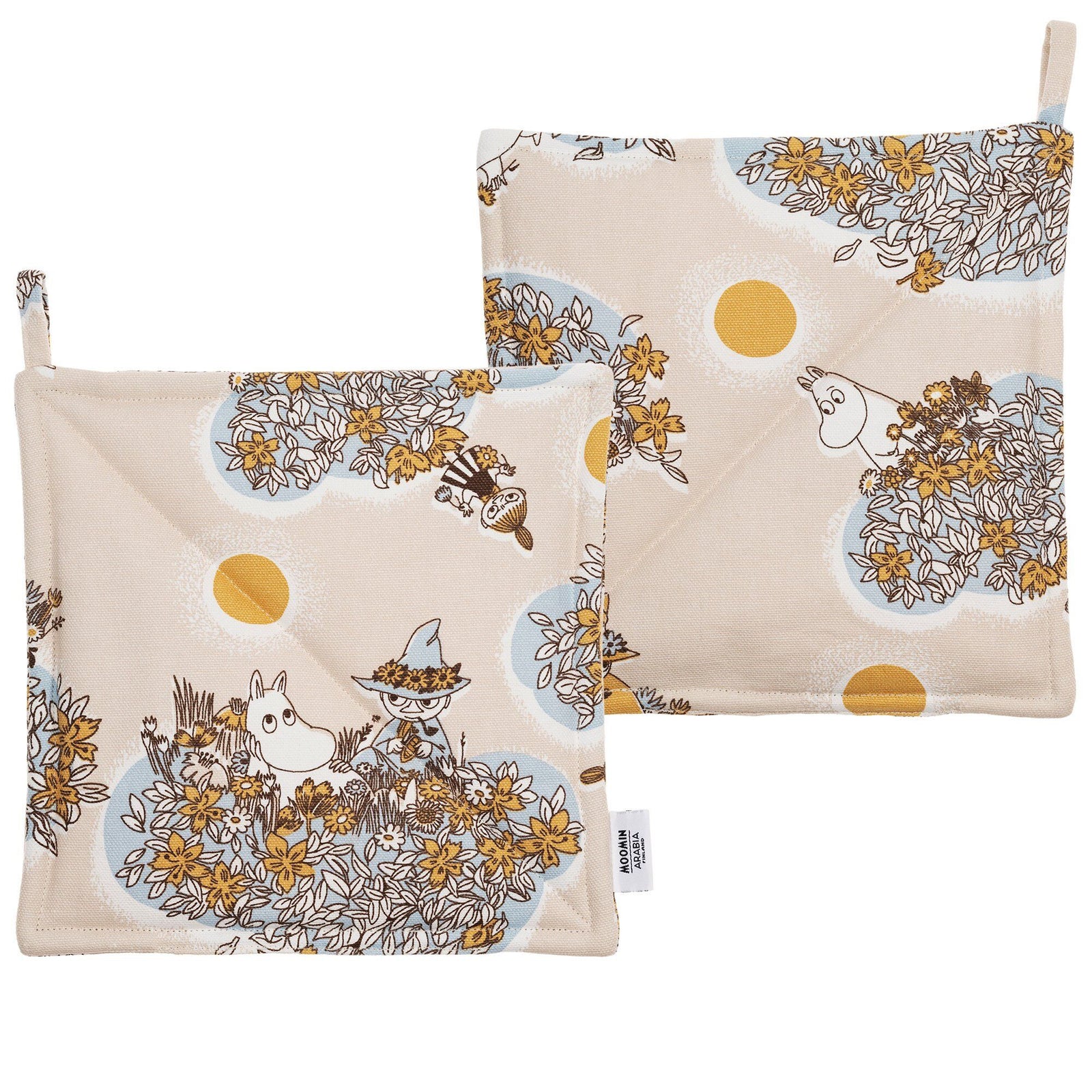 Arabia Arabia Mumi grydelapper 2 stk., Venner for altid ❤ billede i brug i kategorien Moomin