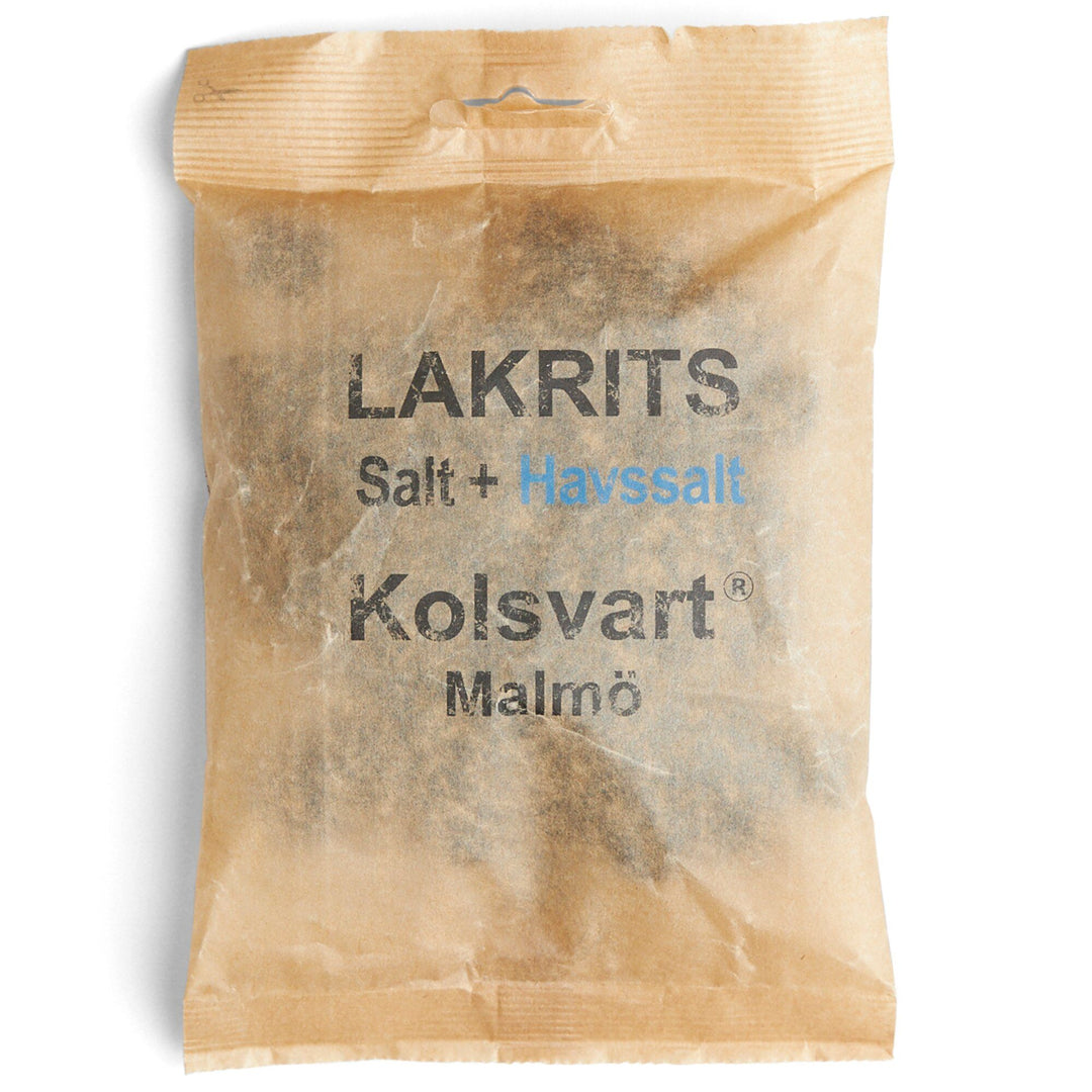 Kolsvart Kolsvart Salt + havsalt-lakrids, 120 g – vinkelbillede (Lakrids)