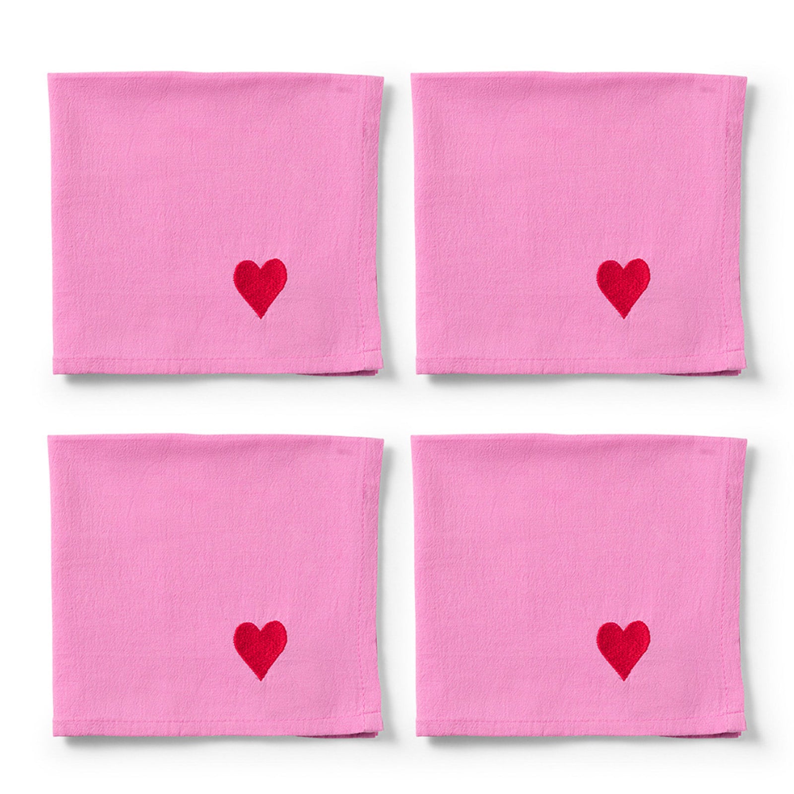 Midnatt Midnatts Pink Hearts servietter 40x40 cm, rosa, 4 stk. – detaljebillede (Serviet)