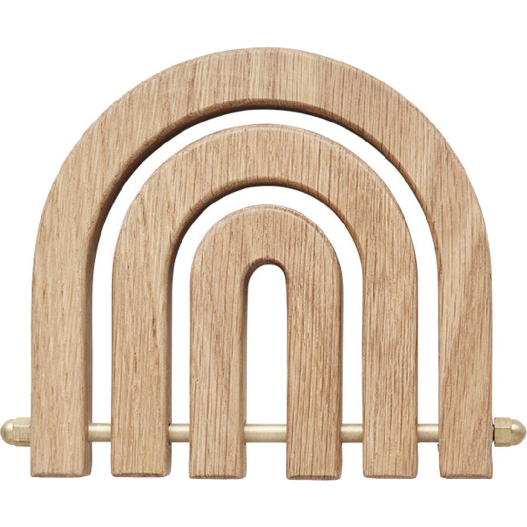 Oyoy living design Oyoy living design Regnbue bordskåner, eg og messing ❤ produktbillede (Grydelåg)