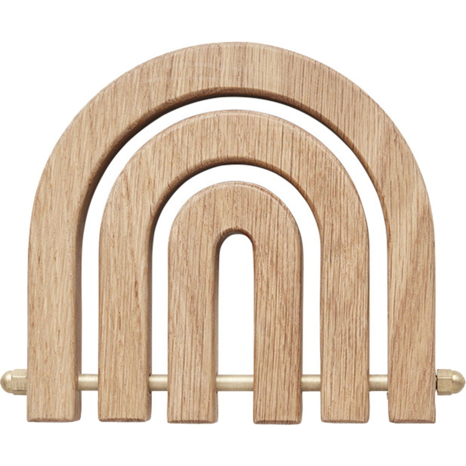 Oyoy living design Oyoy living design Regnbue bordskåner, eg og messing ❤ produktbillede (Grydelåg)