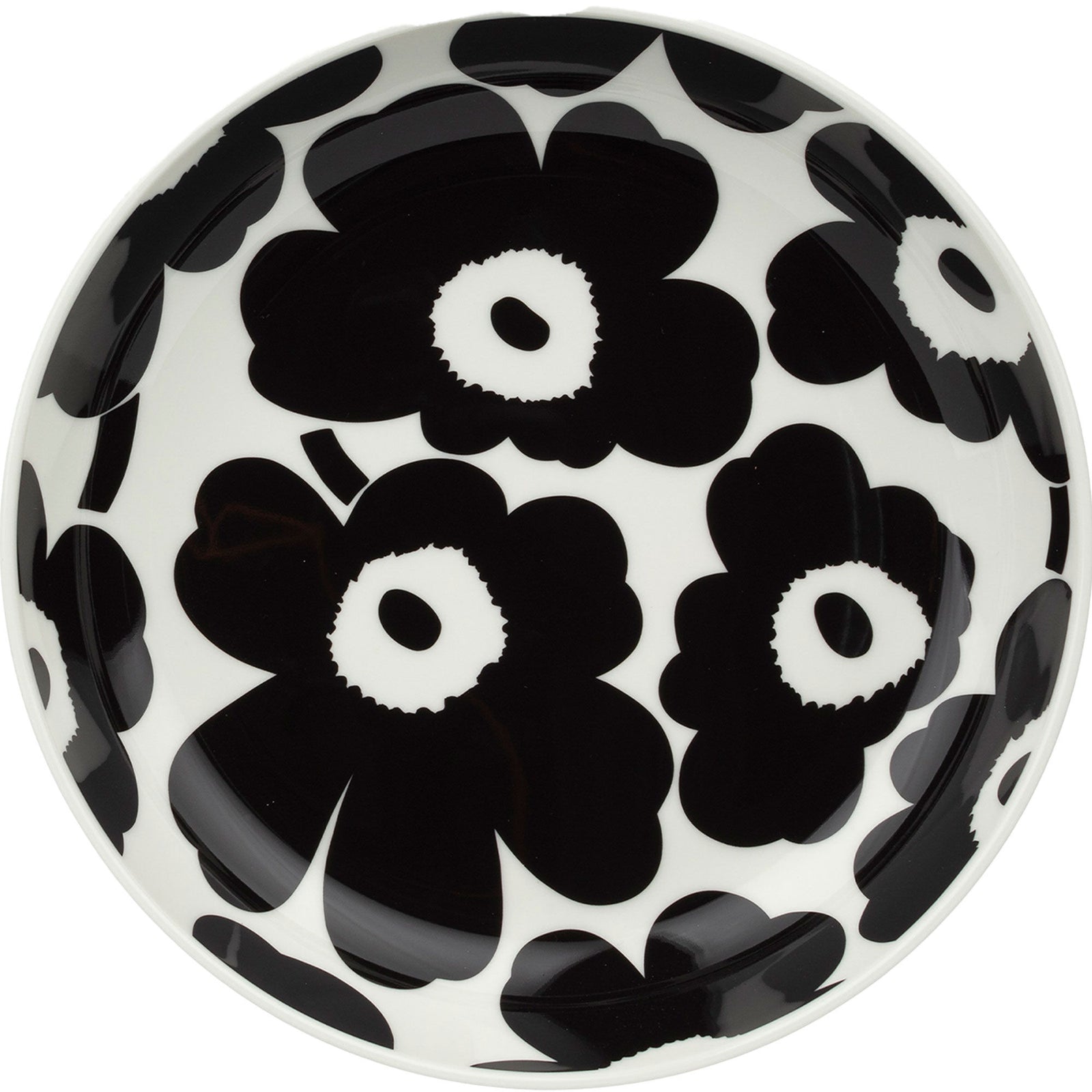 Marimekko Marimekko Unikko dyb tallerken Ø20,5 cm, sort/hvid – produktfoto (Dyb tallerken)