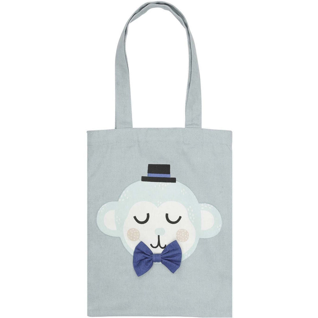Södahl Södahl Monty monkey tote bag, 25x35 cm - Teal – produktvisning (Diverse)