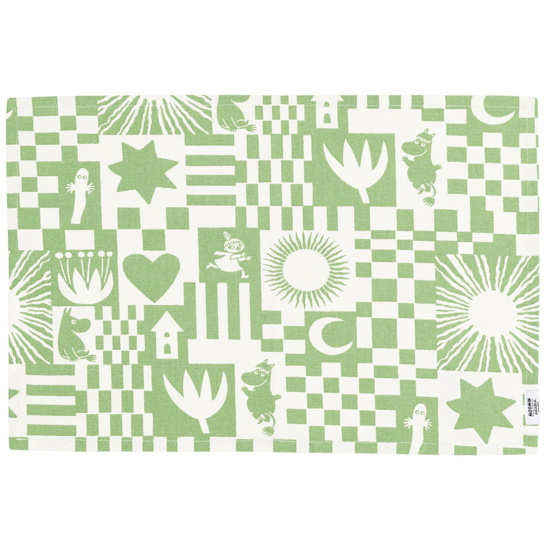 Arabia Arabia Mumin Fest Dækkeserviet, grøn – frontbillede (Bordskåner)