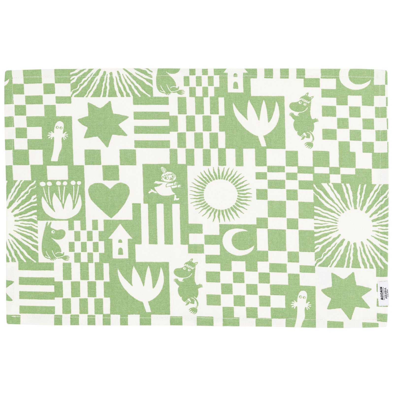 Arabia Arabia Mumin Fest Dækkeserviet, grøn – frontbillede (Bordskåner)