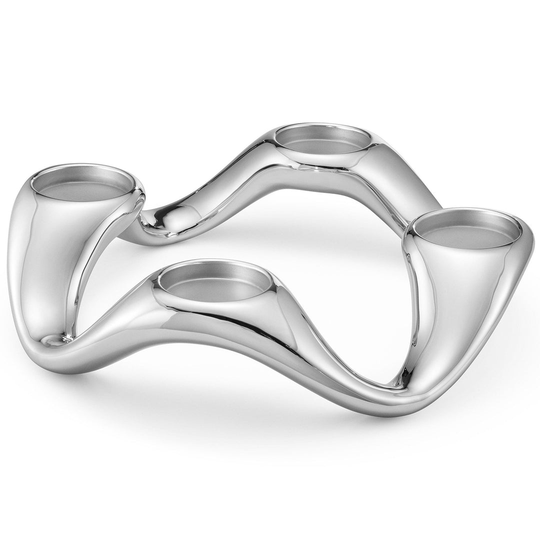 Georg jensen Georg jensen Cobra rund lysestage, rustfrit stål ❤ billede i brug i kategorien Lysestage