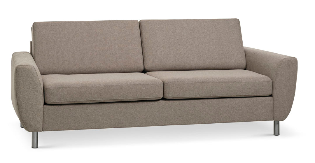 Wendy 2,5 pers. sofa antelope beige polyester stof og børstet aluminium