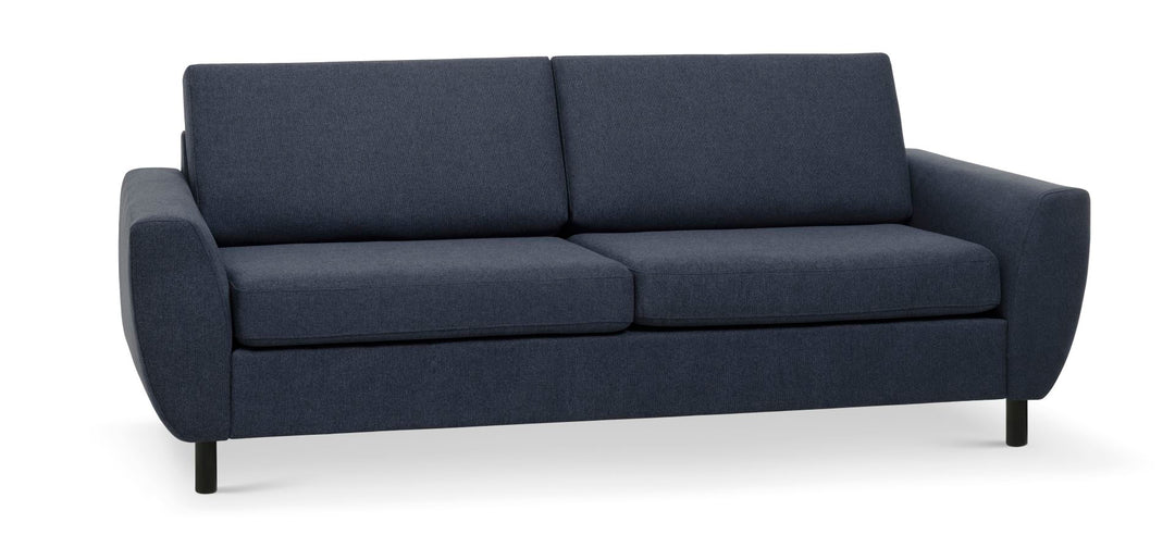 Wendy 2,5 pers. sofa blå polyester stof og sort træ