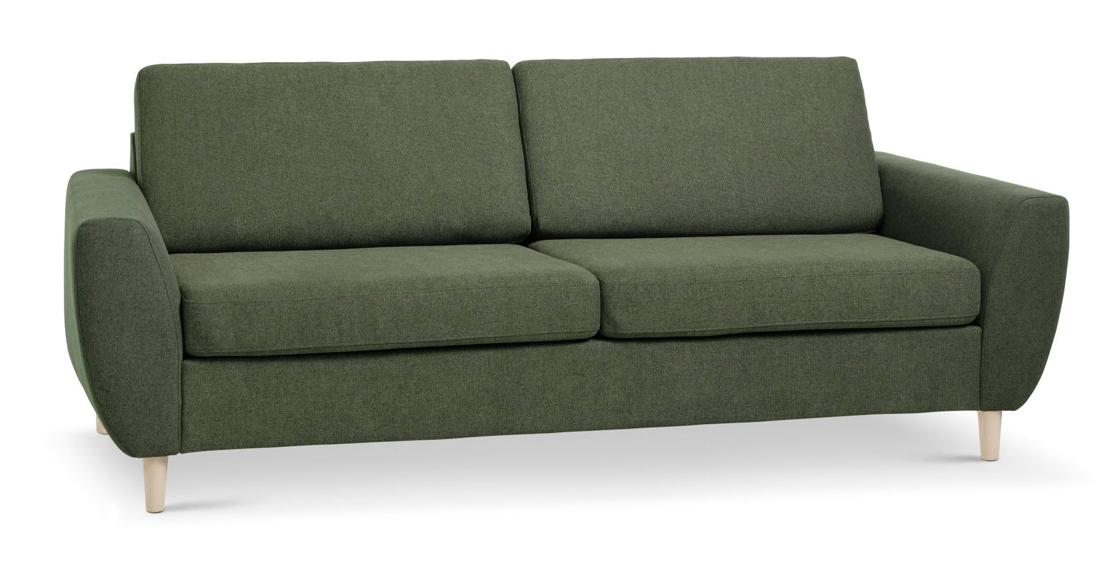Produktbillede af Wendy 2,5 pers. sofa vinter mosgrøn polyester stof og natur træ i premium kvalitet