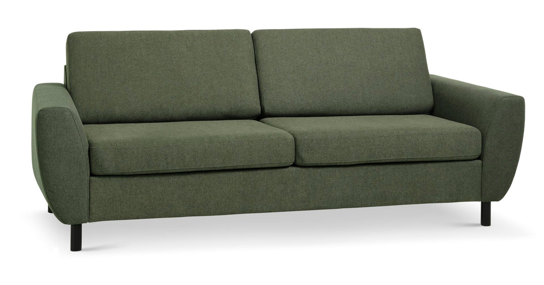 Wendy 2,5 pers. sofa vinter mosgrøn polyester stof og sort træ