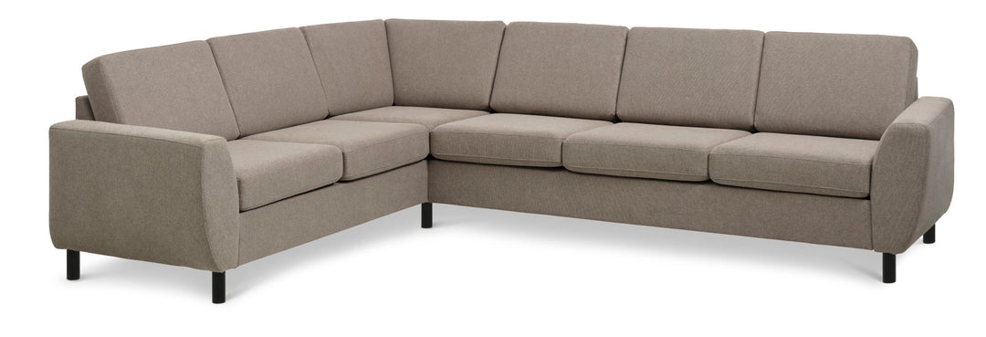 Wendy set 7 corner hjørnesofa antelope beige polyester stof og sort træ