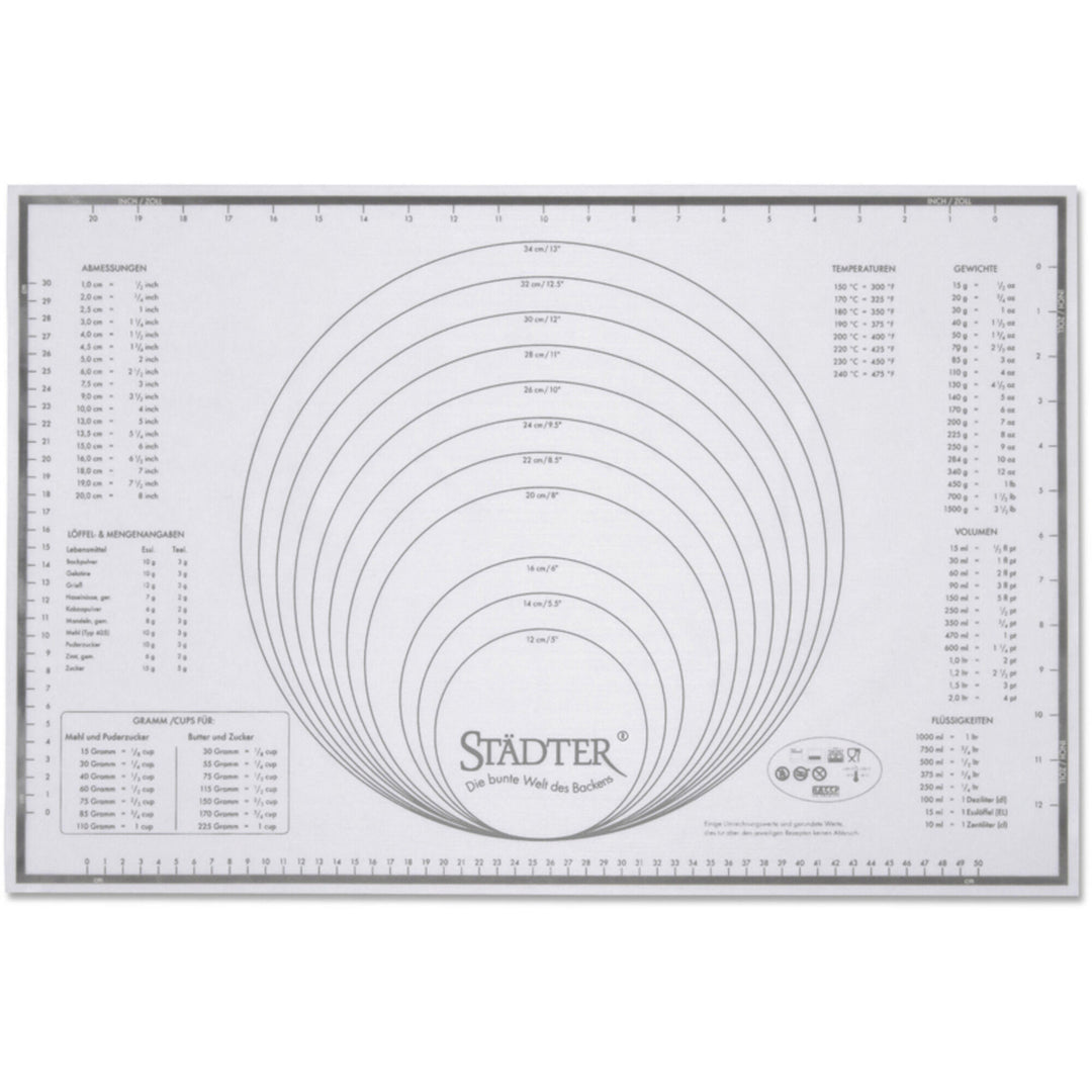 Städter Städter Bageark i Glasfiber/Silikone Gradueret 60 cm x 40 cm – produktbillede (Bagetilbehør)
