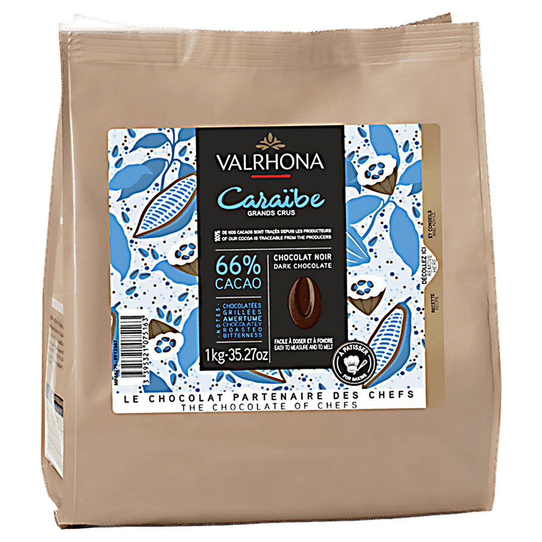 Valrhona Valrhona Caraibe 66% mørk chokolade, 1 kg – detaljebillede (Chokolade)
