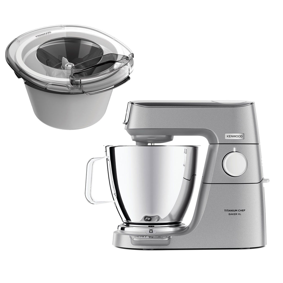 Kenwood Kenwood KVL85.004SI køkkenmaskine + KAX71.00WH ismaskine ❤ frontbillede (Røremaskiner)