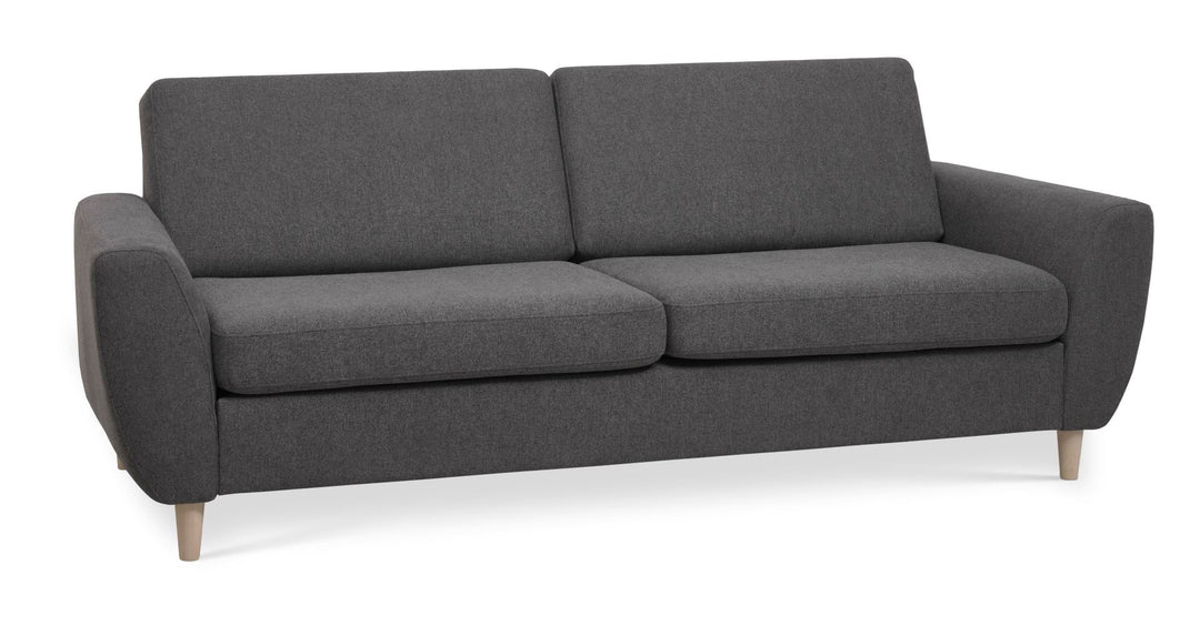 Wendy 2,5 pers. sofa antracitgrå polyester stof og natur træ