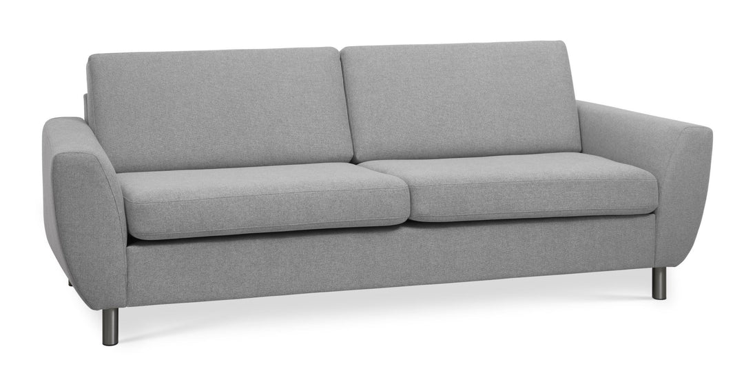 Wendy 2,5 pers. sofa grå polyester stof og børstet aluminium