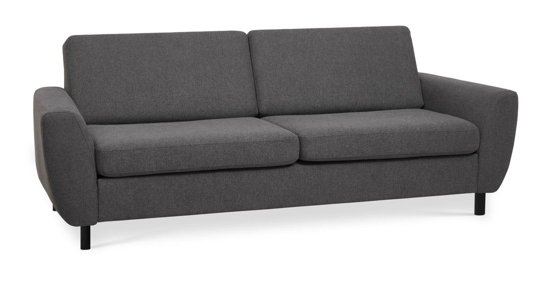 Wendy 2,5 pers. sofa antracitgrå polyester stof og sort træ