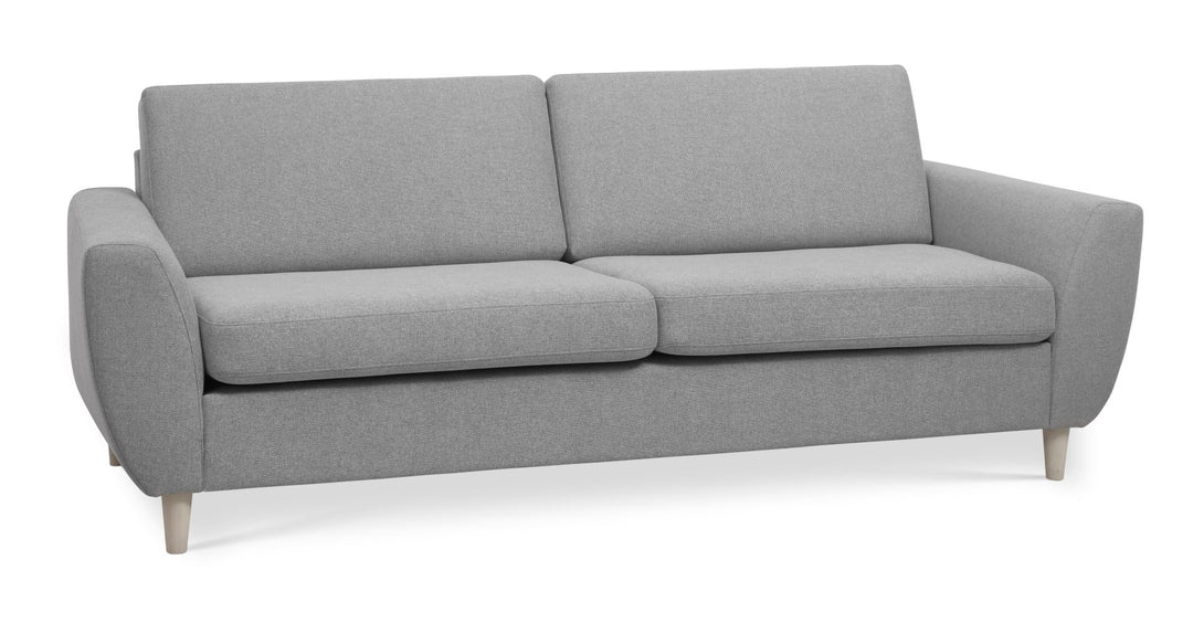 Wendy 2,5 pers. sofa grå polyester stof og natur træ
