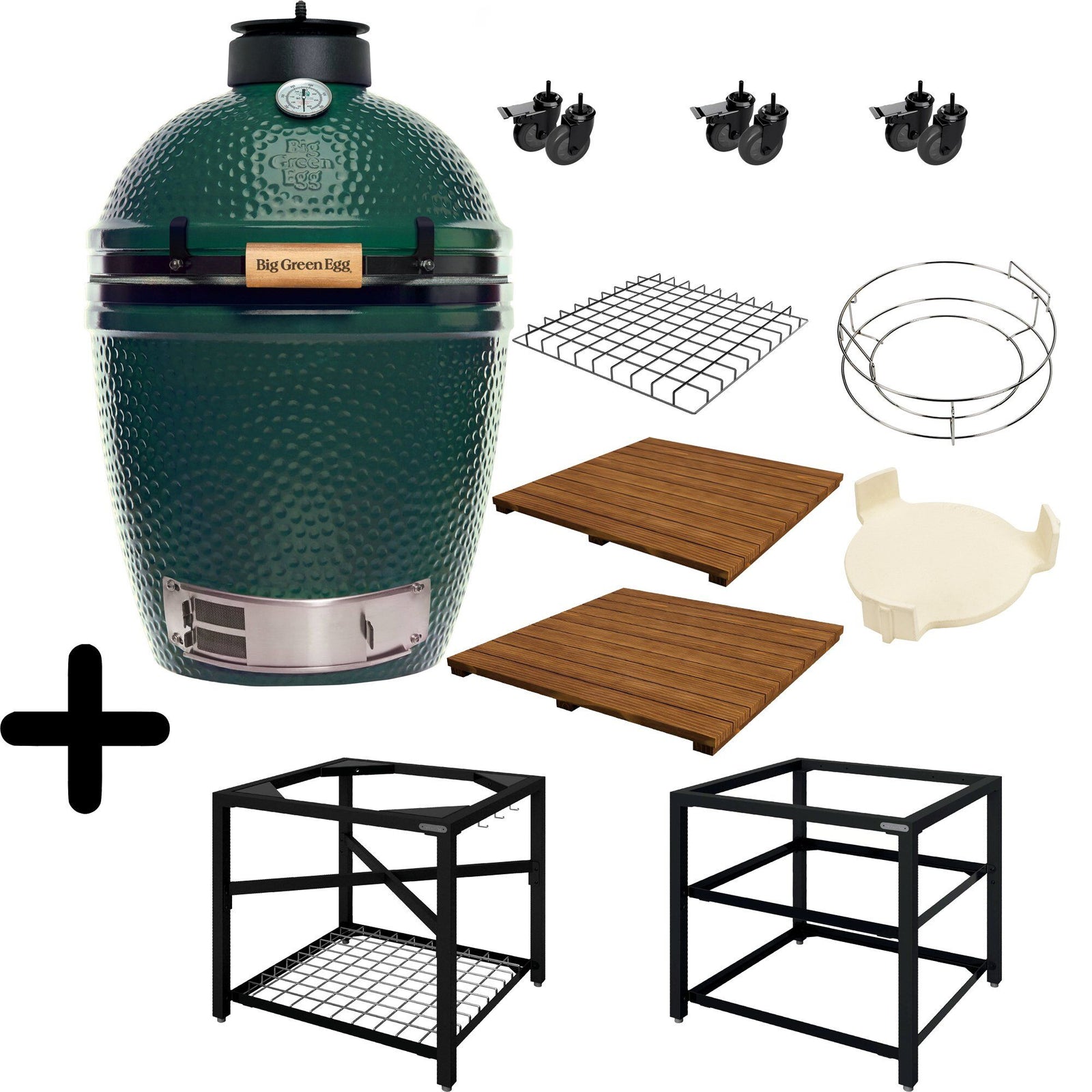Big green egg Big green egg Kulgrill Frame pakke plus, medium – vinkelbillede (Udekøkken)