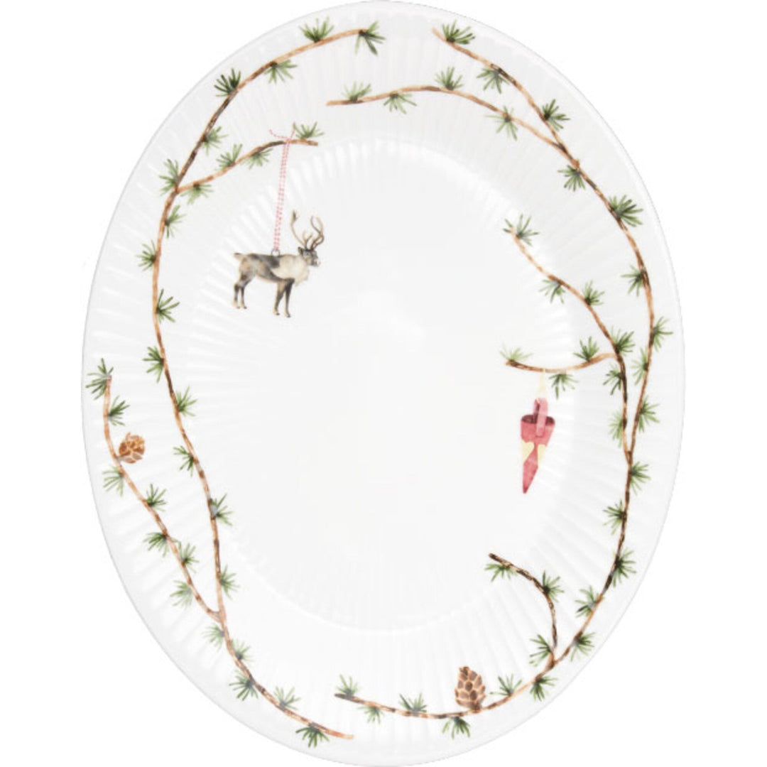 Kähler Kähler Hammershøi Christmas Oval Bordfad 27x34 cm. – billede i brug (Fad)