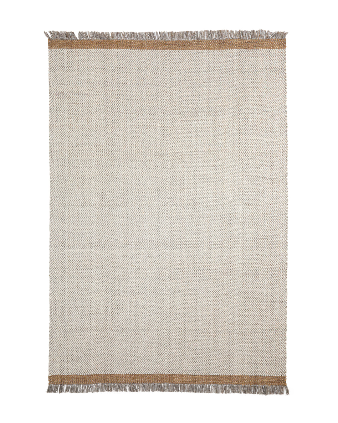 KAVE HOME Brina gulvtæppe m. sildebensmønster rektangulær beige jacquard-uld 300x200