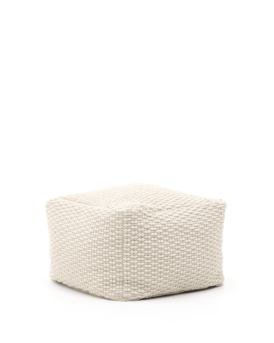 KAVE HOME Mascarell puf kvadratisk hvid bomuld og polyester 60x60