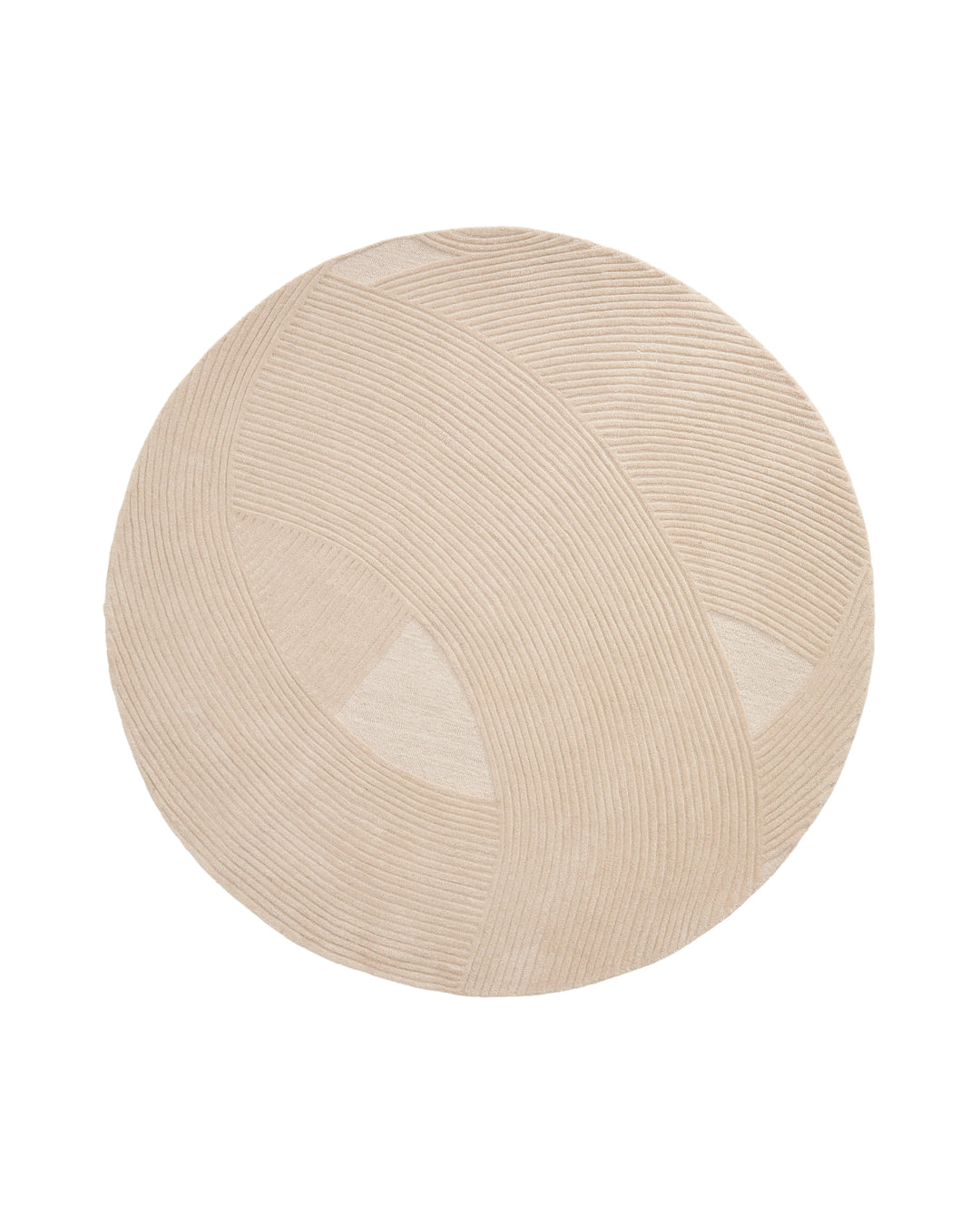 KAVE HOME Domm gulvtæppe rund beige uld Ø200