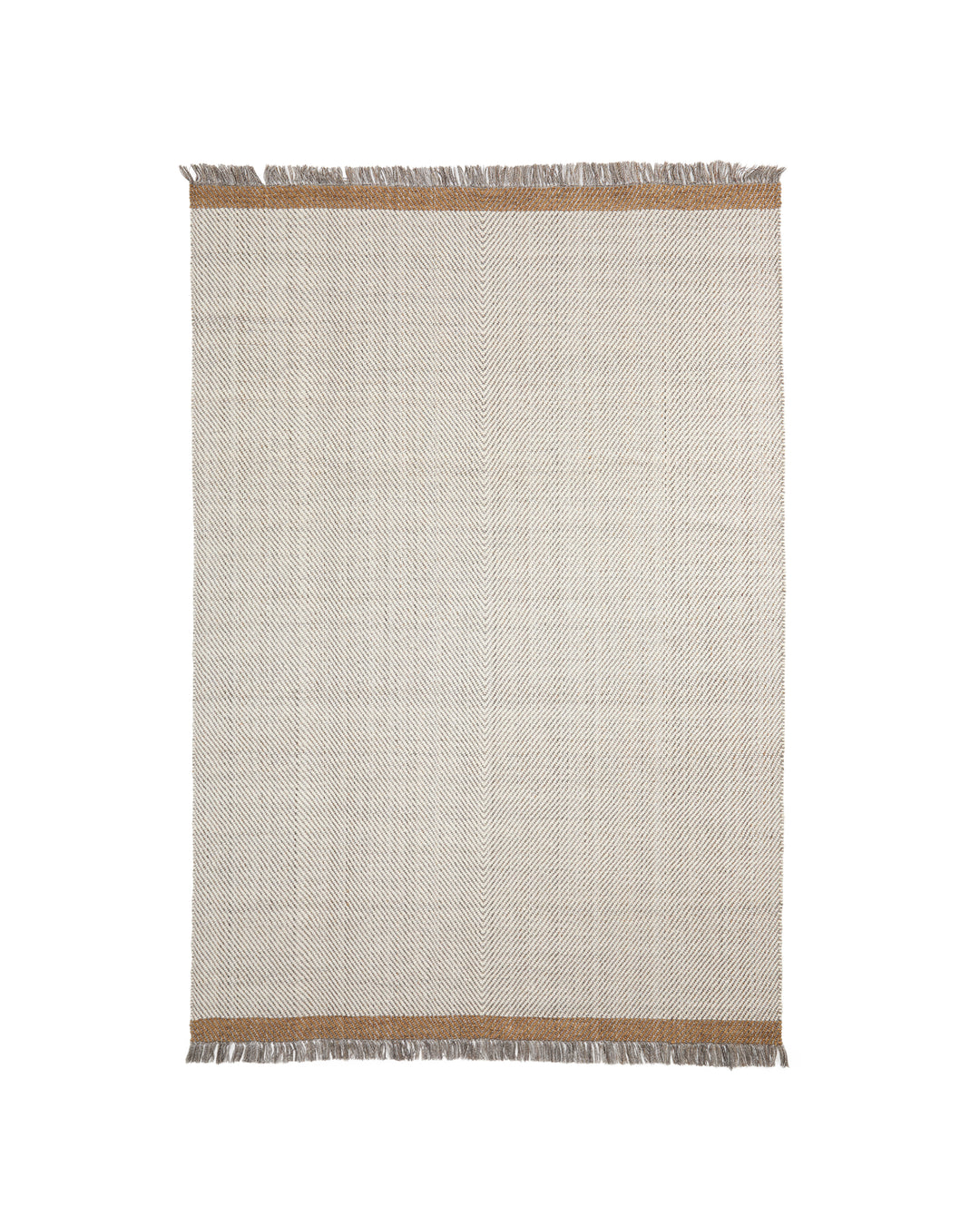 KAVE HOME Brina gulvtæppe m. sildebensmønster rektangulær beige jacquard-uld 230x160
