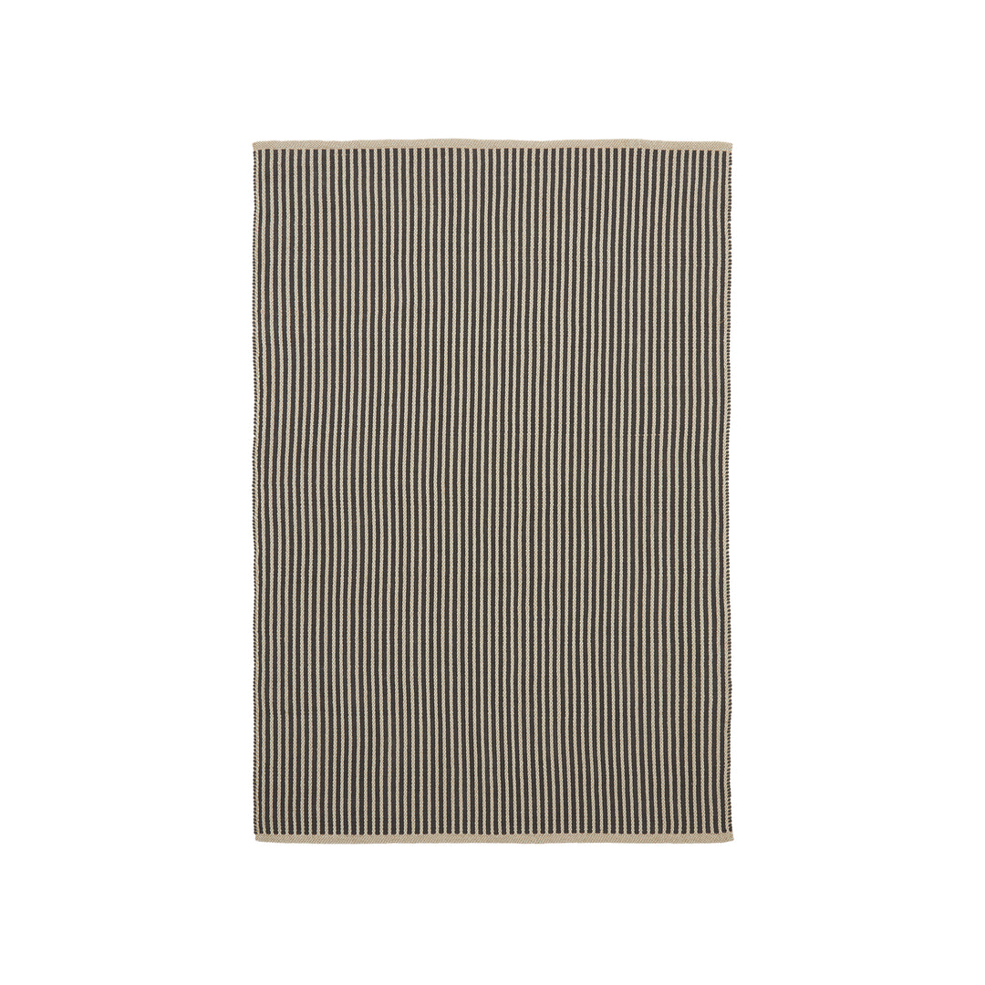 KAVE HOME Satanca gulvtæppe rektangulær beige og sortstribet syntetiske fibre 160x230