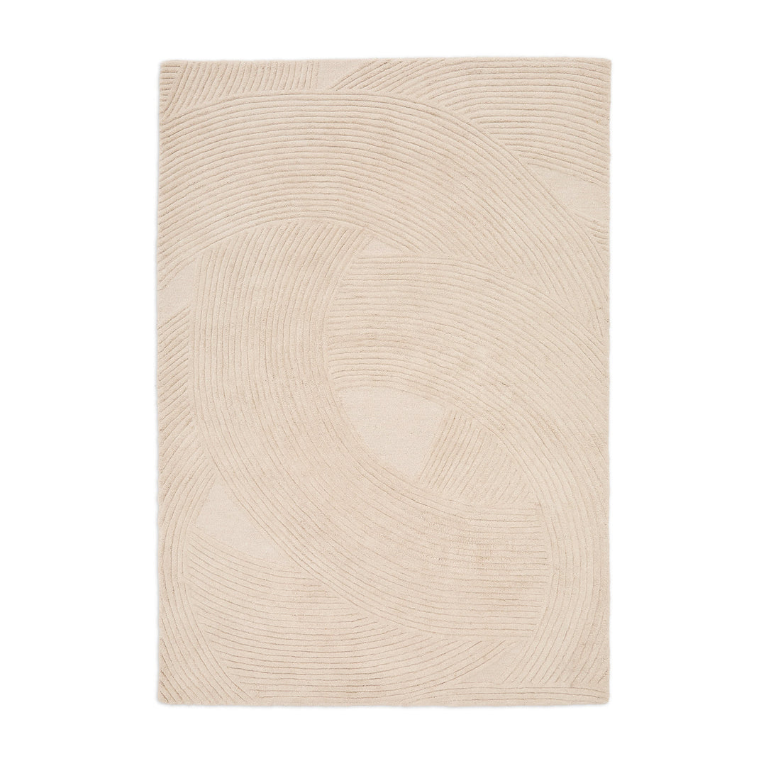 KAVE HOME Domm hvidt uldtæppe 200 x 300 cm