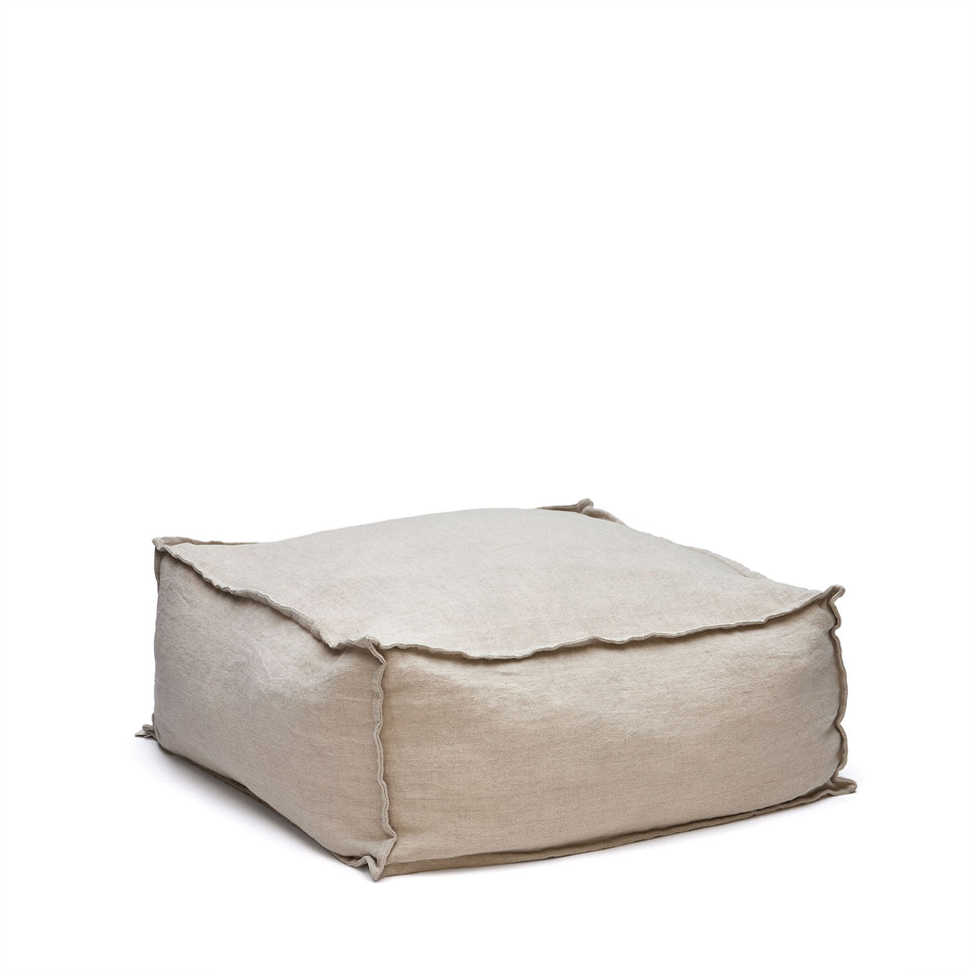 KAVE HOME Forallac puf kvadratisk beige hør 50x50