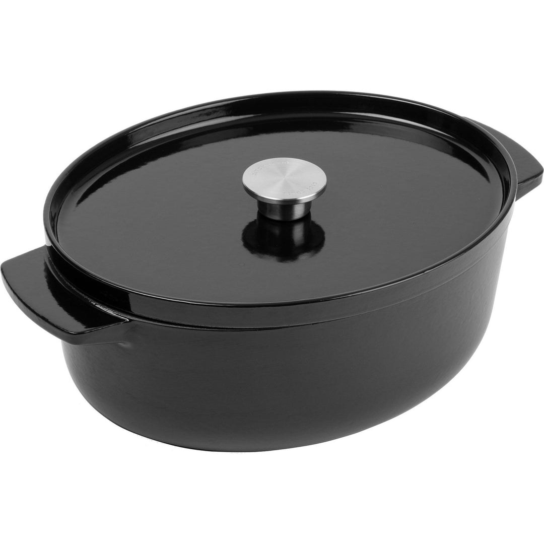 Kitchenaid Kitchenaid Støbejernsgryde oval 30 cm, 5,6 liter, onyx black – detaljebillede (Støbejernsgryde)