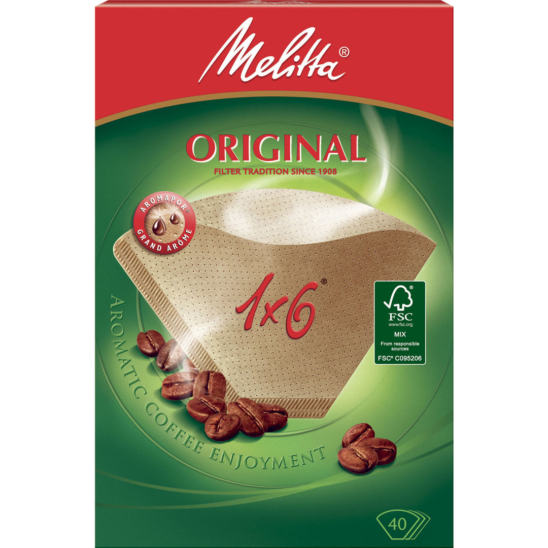 Melitta Melitta Original Kaffefilter 1x6 40 stk. ❤ produktbillede (Kaffefilter)