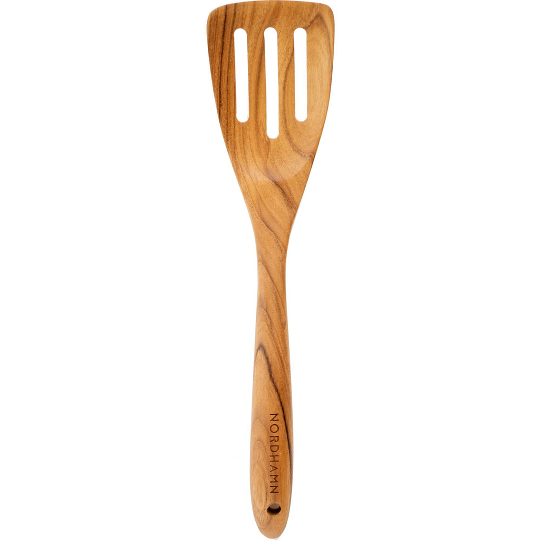 Nordhamn Nordhamn Paletkniv med huller 30,7 cm, teak – produktfoto (Stegepade)