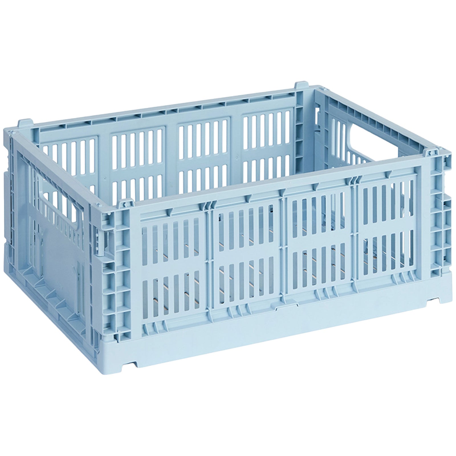 Hay HAY Colour Crate Medium Opbevaringskasse, soft blue – close-up (Opbevaringsboks)