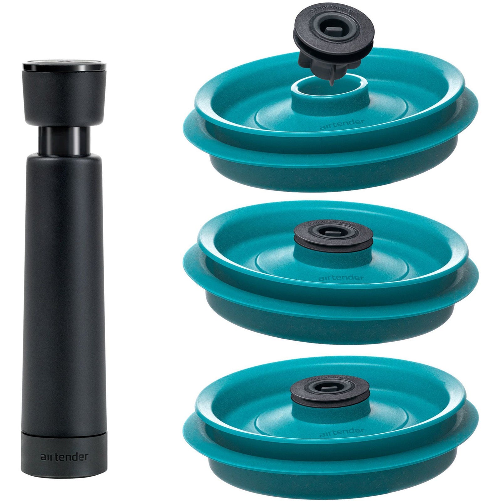Airtender Airtender Vakuumsæt med pumpe, låg og vakuumstoppers ❤ detaljebillede (Vakuumpakker)