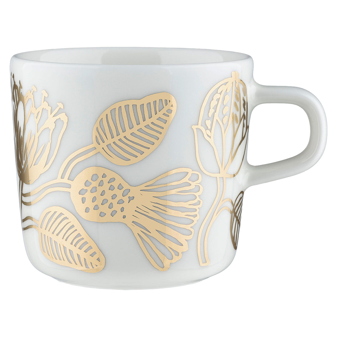 Marimekko Marimekko Tiara Kaffekop 20 cl, hvid/guld – vinkelbillede (Krus & Kopper)