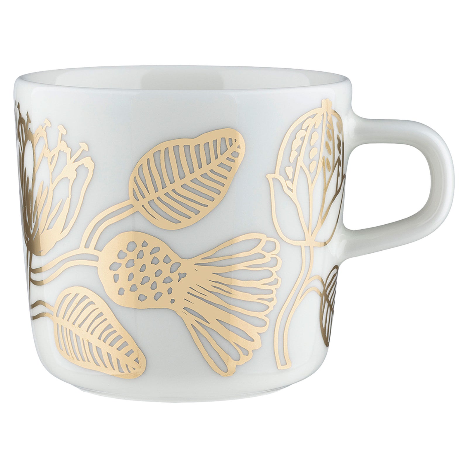 Marimekko Marimekko Tiara Kaffekop 20 cl, hvid/guld – vinkelbillede (Krus & Kopper)
