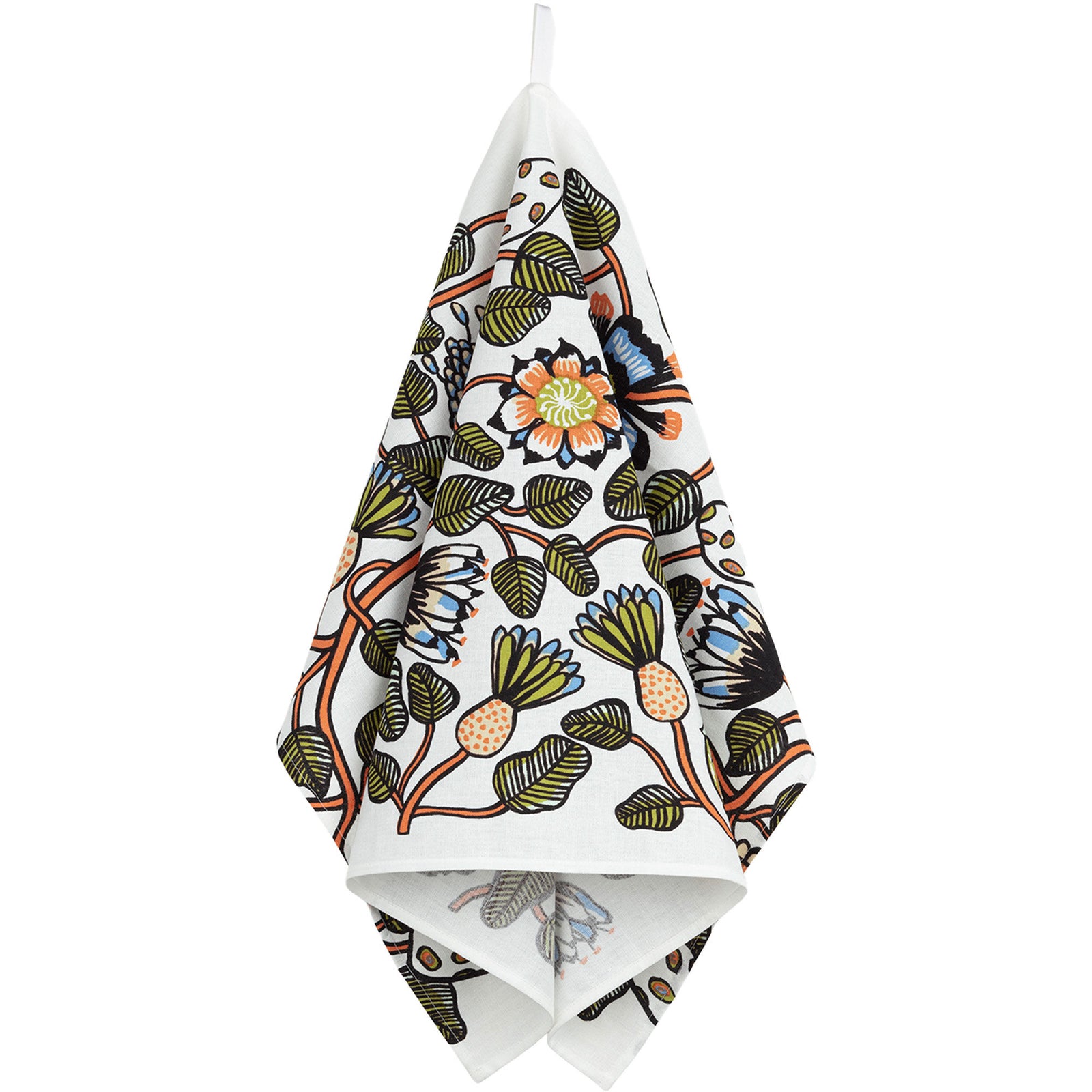Marimekko Marimekko Tiara køkkenhåndklæde 47x70 cm, sand/grøn/orange – produktfoto (Køkkenhåndklæde)