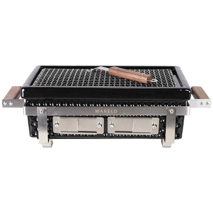 Mareld Mareld Premium hibachigrill, sort/valnød – frontbillede (Kulgrill)