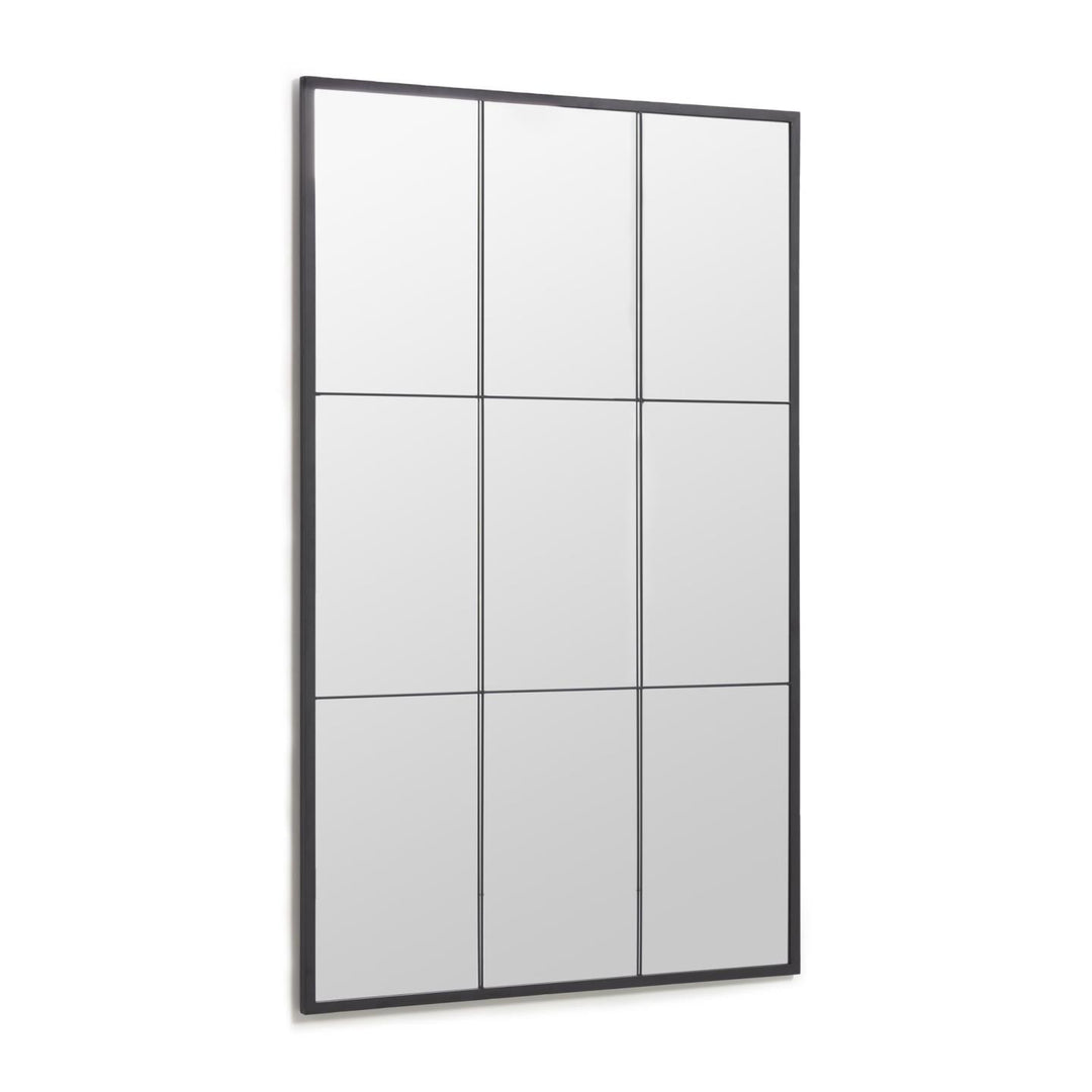 KAVE HOME Ulrica gulvspejl rektangulær spejlglas og sort stål 100x160