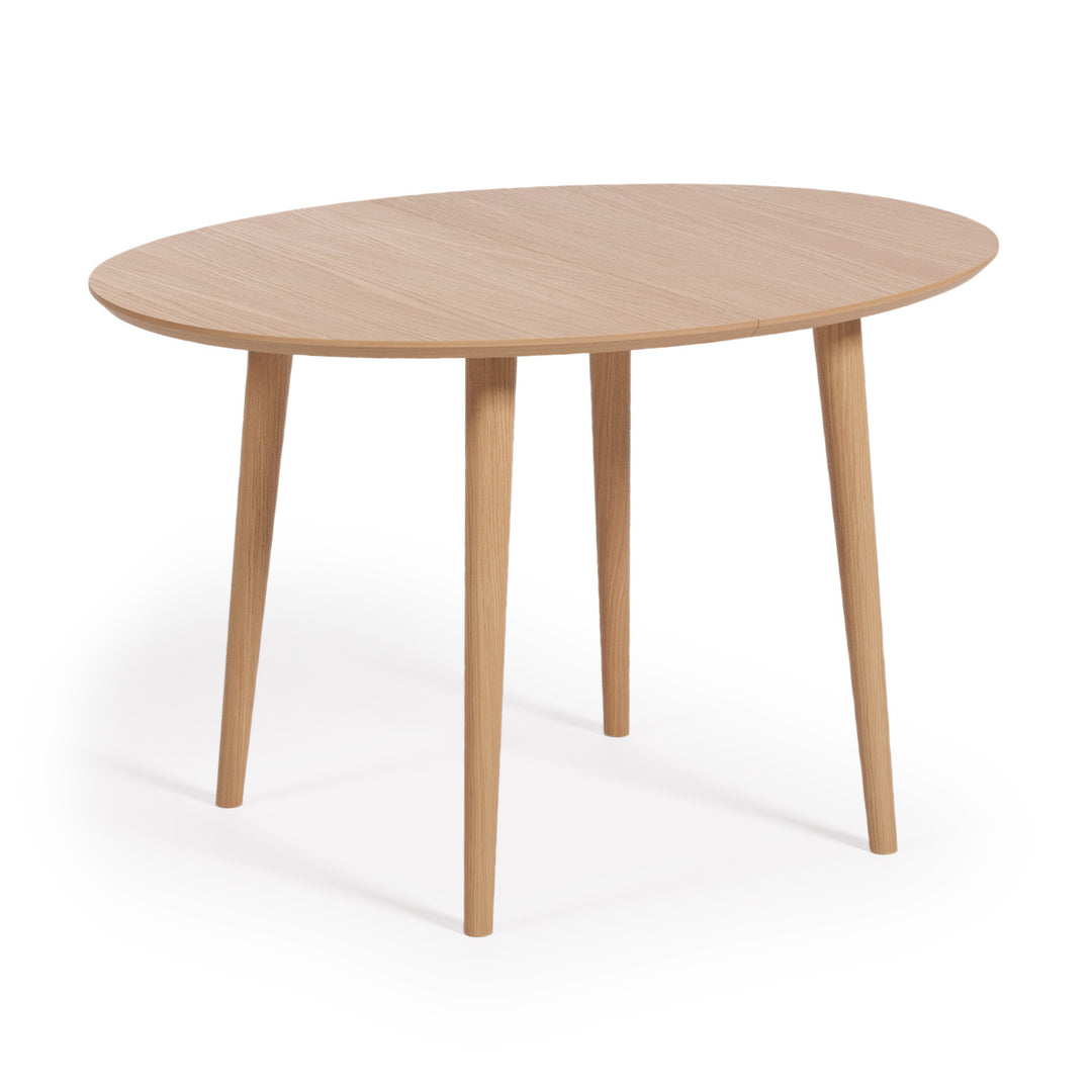 KAVE HOME Oakland spisebord m. 2 tillægsplader natur egefinér og natur gummitræ 120 200 x90