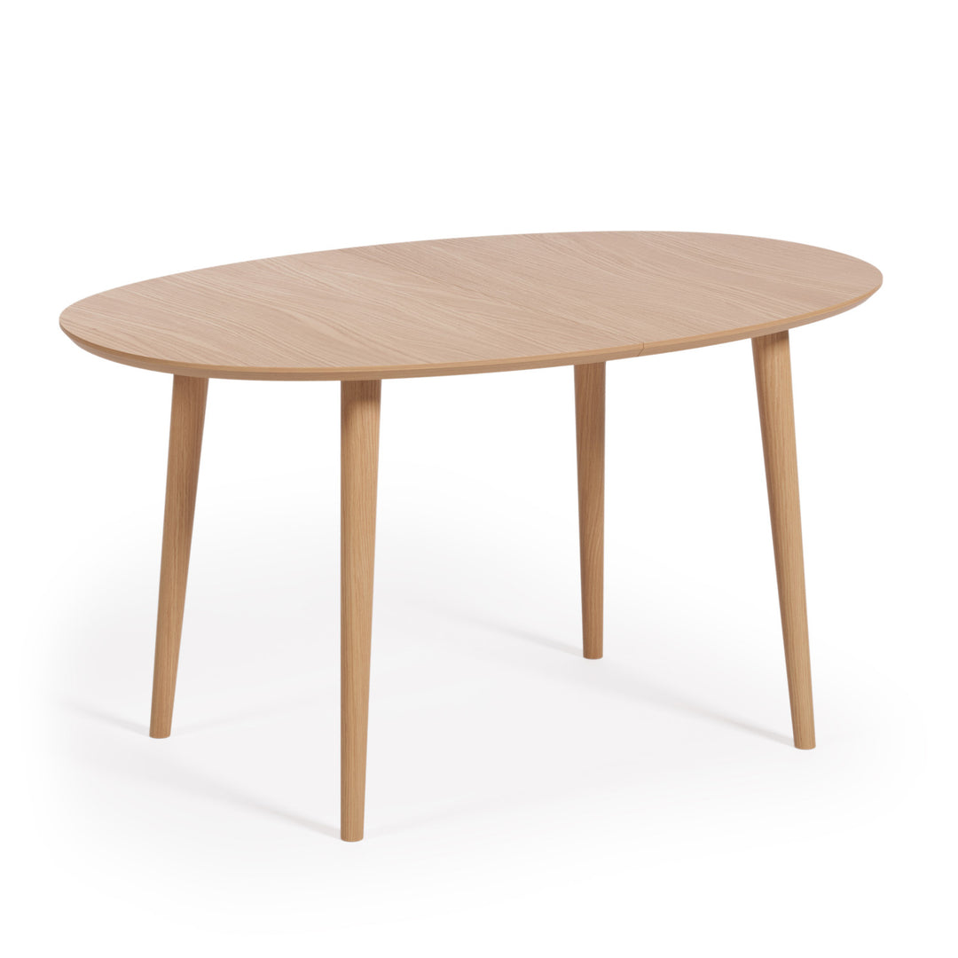 Produktbillede af KAVE HOME Oakland spisebord m. 2 tillægsplader natur egefinér og natur gummitræ 140 220 x90 i premium kvalitet