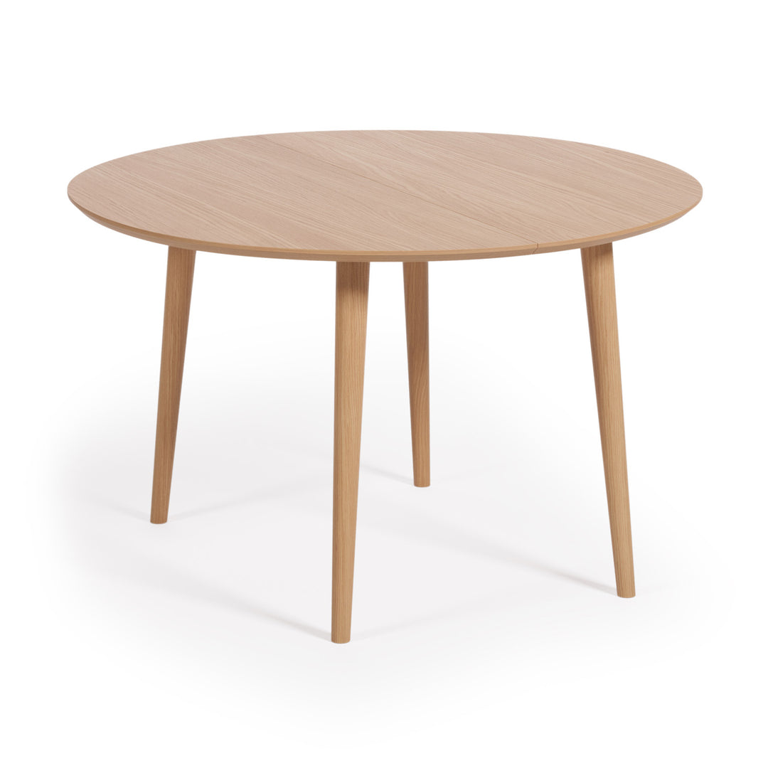 KAVE HOME Oakland spisebord m. 2 tillægsplader natur egefinér og natur gummitræ 120 200 x120