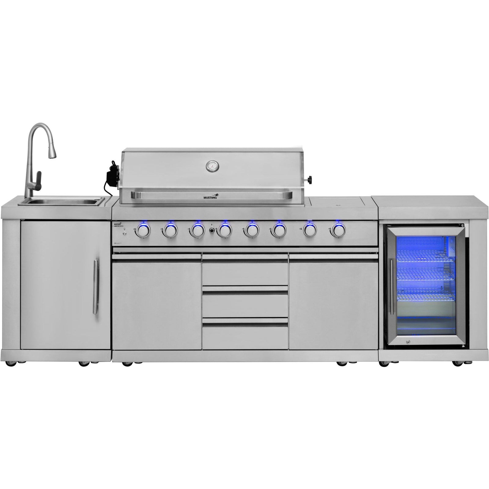 Mustang Mustang Udekøkken Ametist 6+2 Rustfrt stål – produktbillede (Udekøkken)
