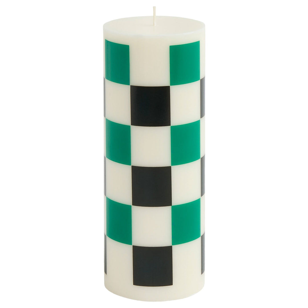 Hay Hay Column lys medium, white green/black check ❤ produktfoto (Lys)