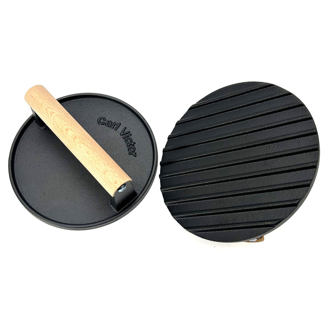 Carl victor Carl Victor Smash Burger grillpresser med riller 17,5 cm ❤ detaljebillede (Burgerpresser)